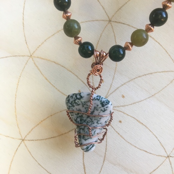 Tree agate wire wrapped necklace - Picture 5 of 6